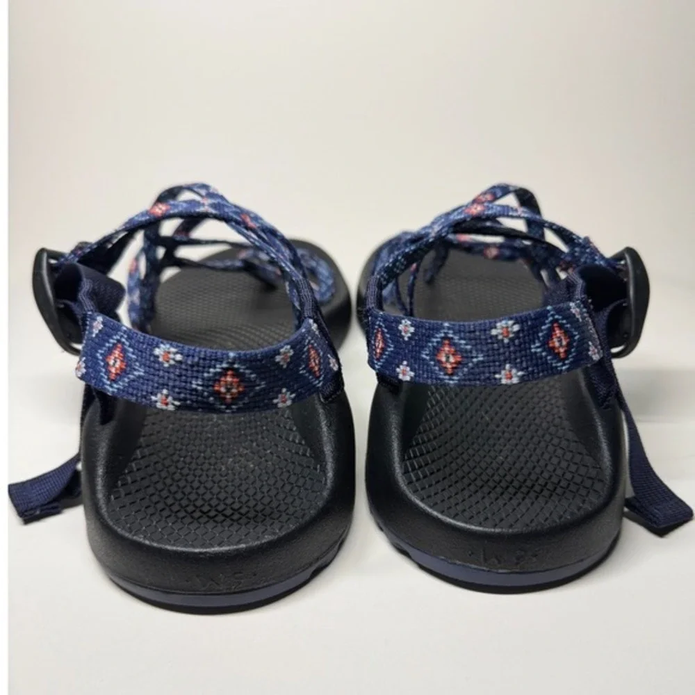 Chaco Z/Cloud 2 Sandals Blue Geometric‎ Strappy Toe Loop Festival Boho Womens 9